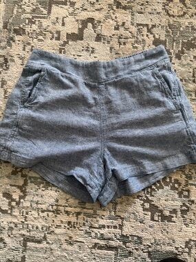 GAP Light Blue Linen-Blend High Waist Women’s Shorts